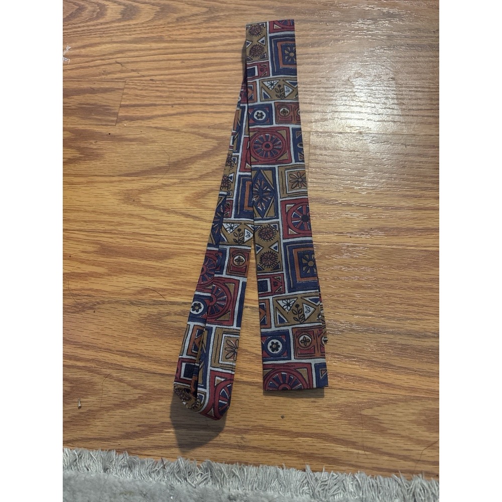 Vintage A Tucker Tie B Altman Co Skinny Necktie Geometric Mod Retro 1.75"